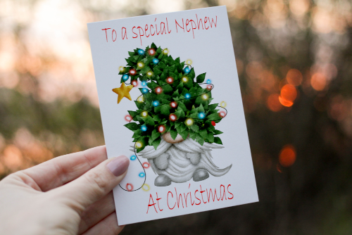 Special Nephew Gnome Christmas Card, Nephew Christmas Card